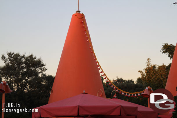 Some Christmas lights at the Cozy Cone