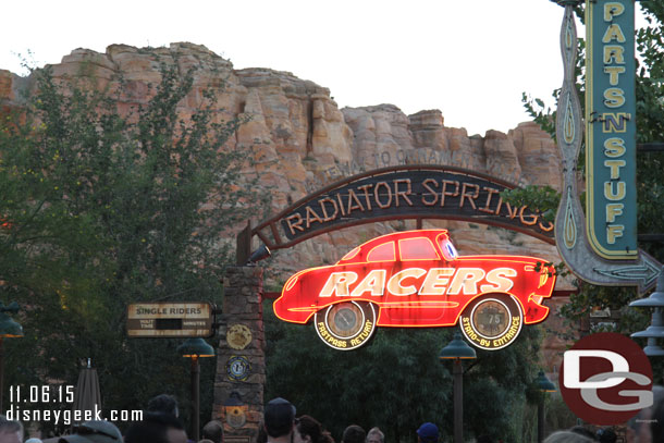 75 minute wait for the Racers.