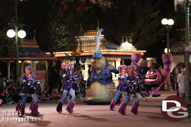 After dinner the Pixar Play Parade was passing by so we watched it.  No Inside Out pre-parade.