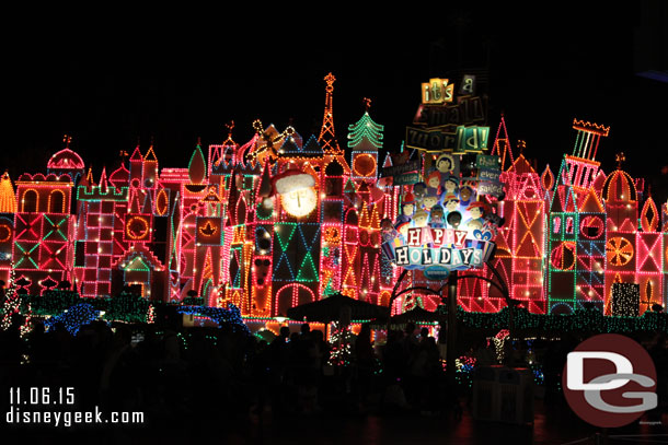 Small World Holiday was lit up this evening.