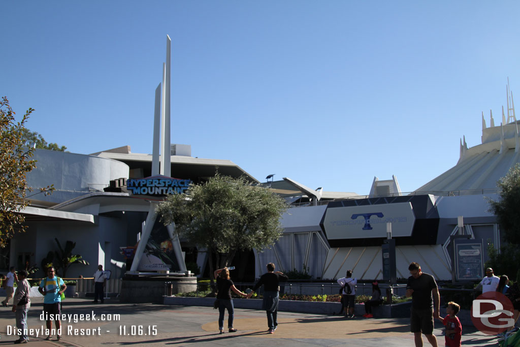 The Hyperspace Mountain signage is up too.