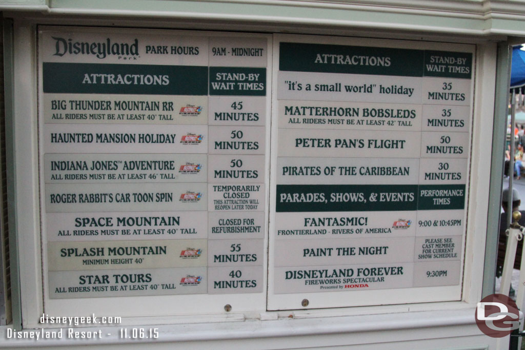 Wait times around 4:30pm