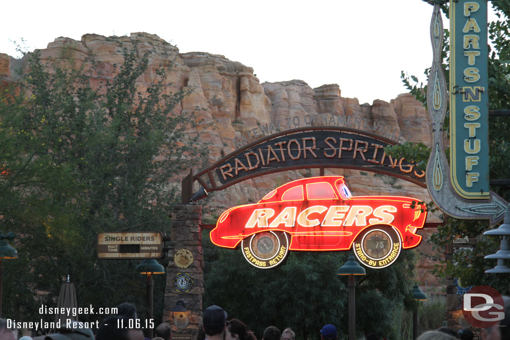 75 minute wait for the Racers.