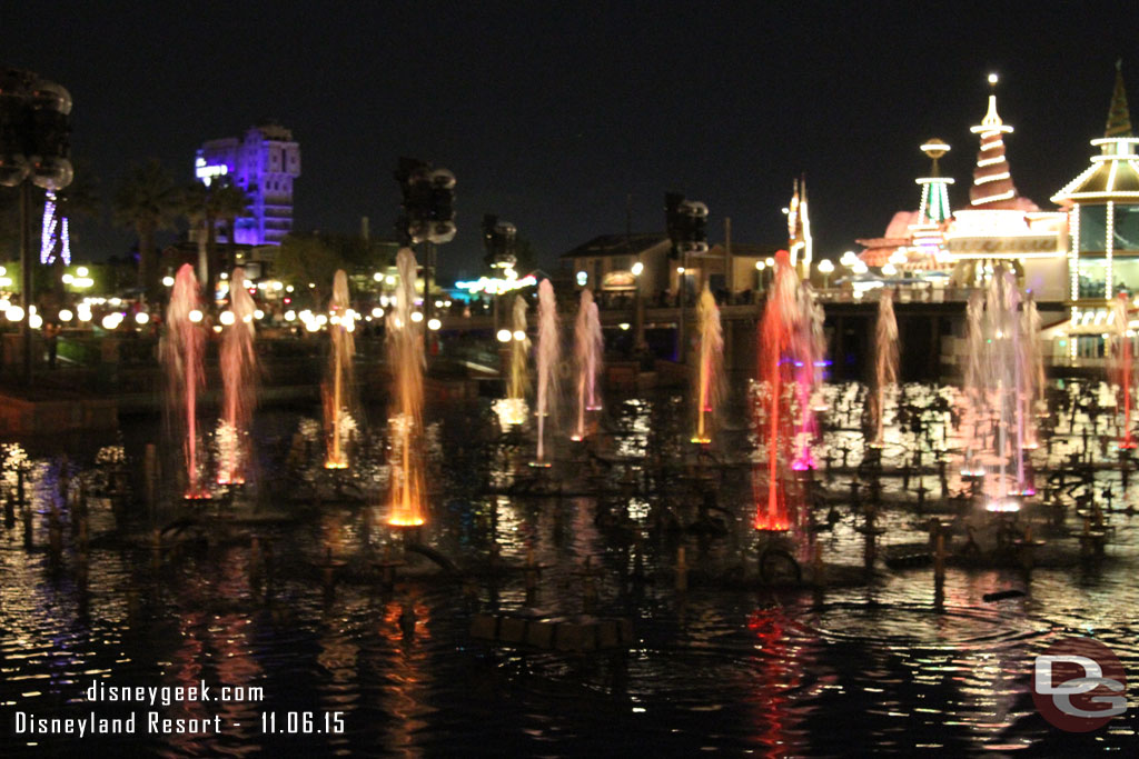 The fountains warming up for World of Color