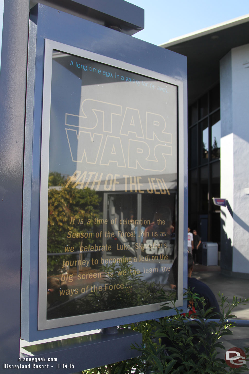 The glare was bad.. this is the sign for Path of the Jedi