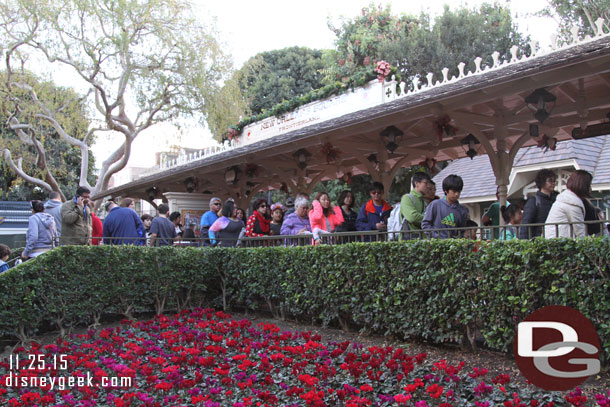 Speaking of the train, the line was down the steps.