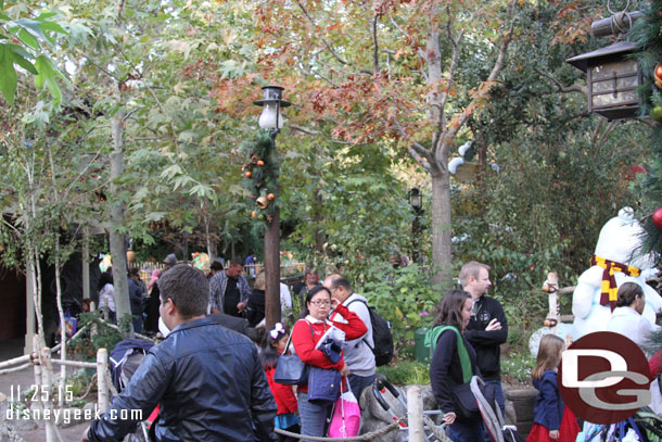 Santa was longer than both with a couple dozen groups in line.