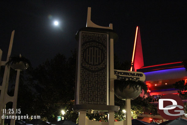 The speaker covers are back at the Tomorrowland Terrace.  Nothing going on this evening.