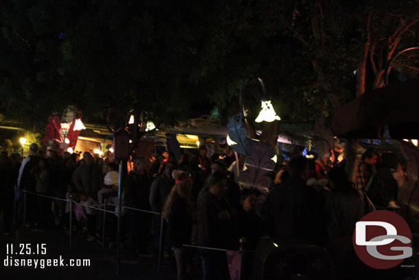 Fantasyland reopened and lines were their usual length.  Alice was pushing 40 minutes.