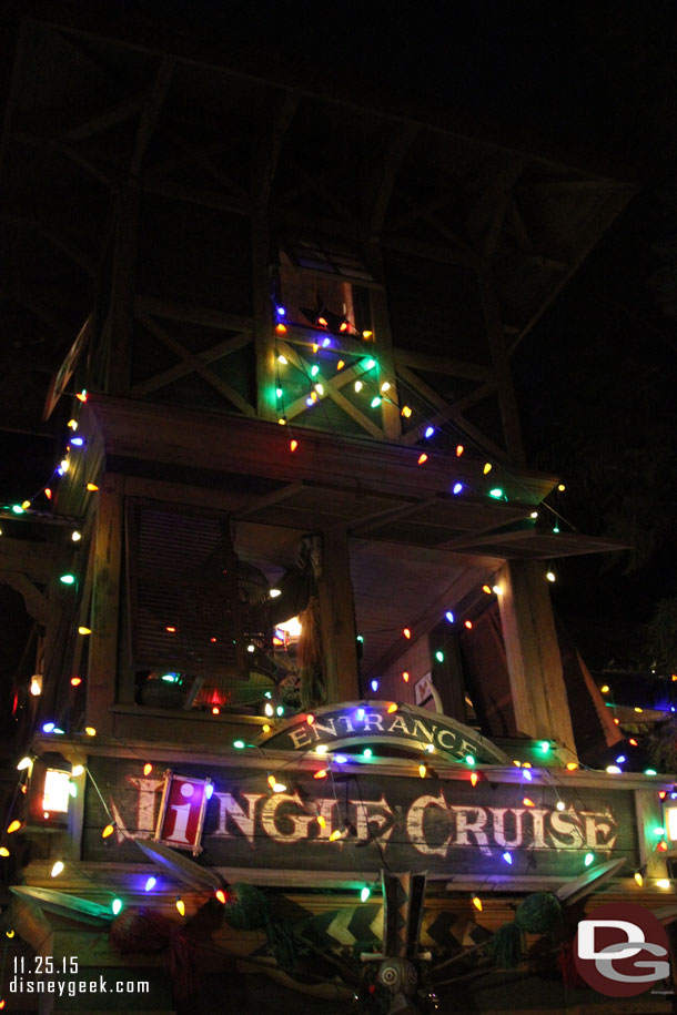 I opted to pay a visited to the Jingle Cruise.  A posted 25 minute wait was fairly accurate.