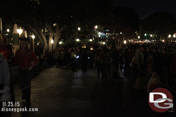 Plenty of room to walk through the Fantasmic crowds a couple minutes to show time.