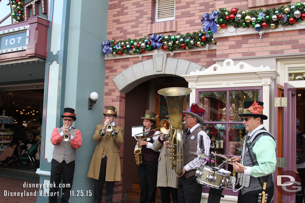 The Dickens Yuletide Band on Main Street USA