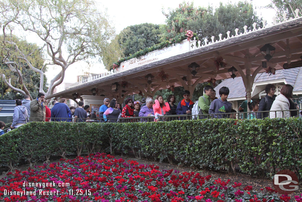 Speaking of the train, the line was down the steps.