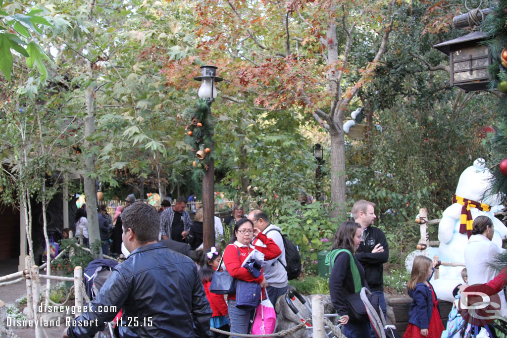 Santa was longer than both with a couple dozen groups in line.