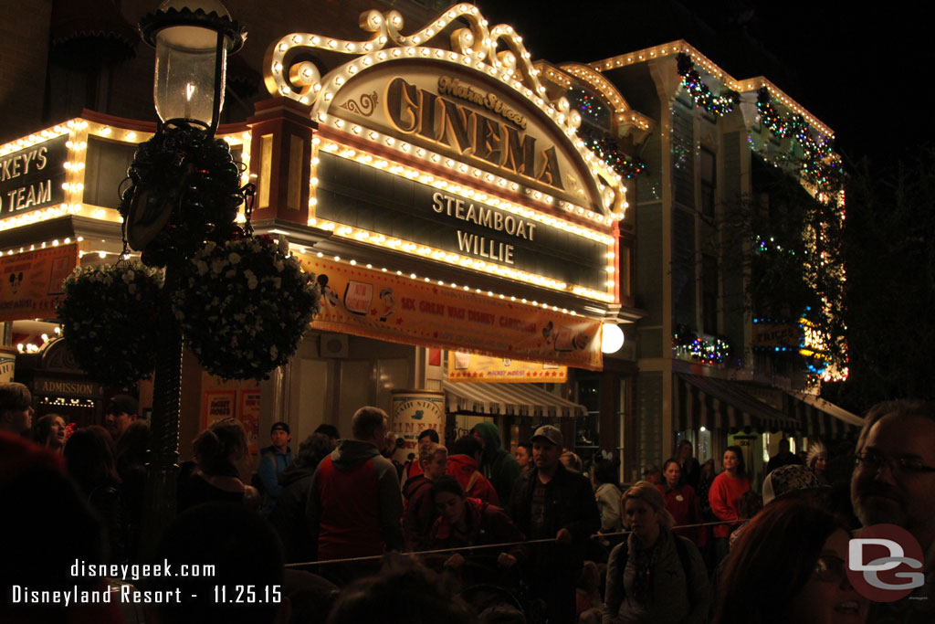 The sidewalks were jammed but inching along.