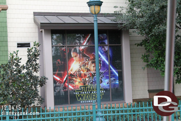 Star Wars movie poster as you arrive at Downtown Disney onboard the tram.