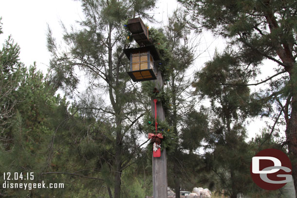 Christmas decorations along the trail in the Grizzly Peak Recreation area.