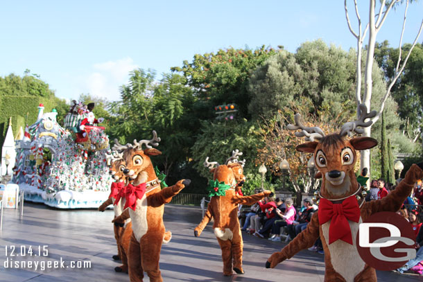 While in line for Small World Santa passed by to conclude a Christmas Fantasy.