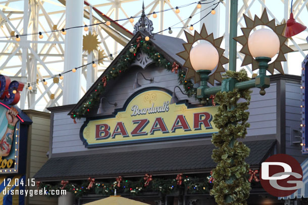 Christmas decorations around the Pier.