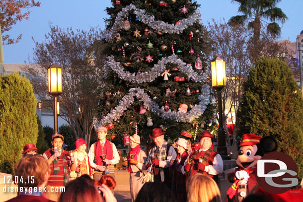 The tree lighting on Buena Vista Street