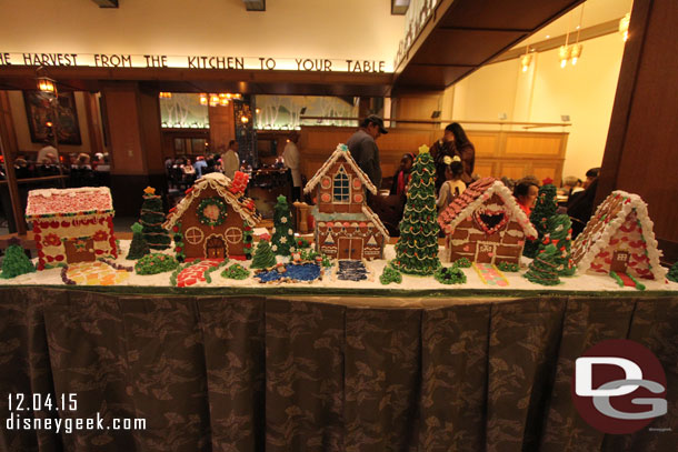 A gingerbread village at Storytellers Cafe