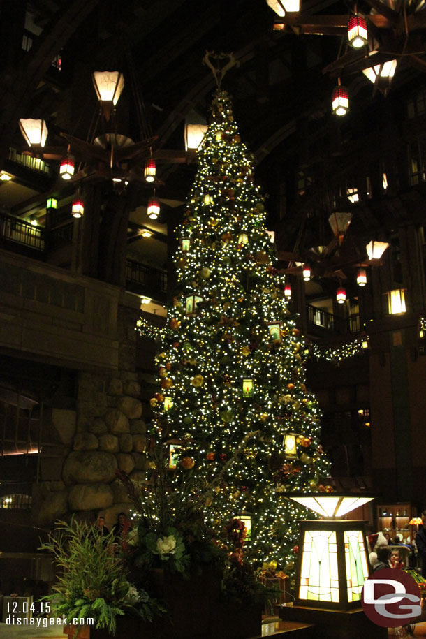 The tree in the lobby of the Grand Californian.