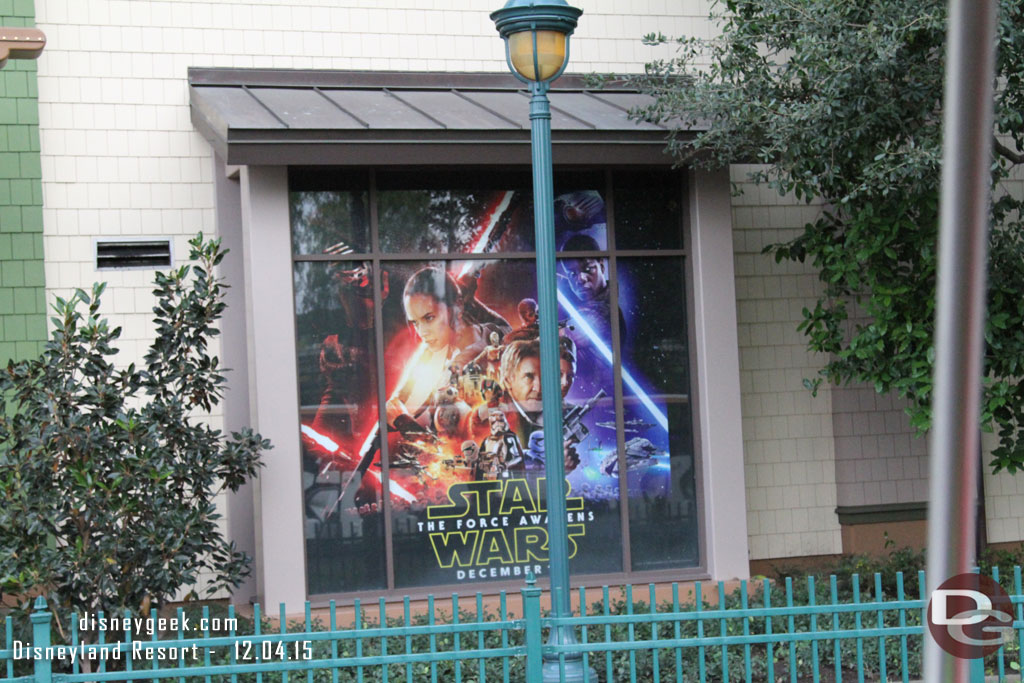 Star Wars movie poster as you arrive at Downtown Disney onboard the tram.