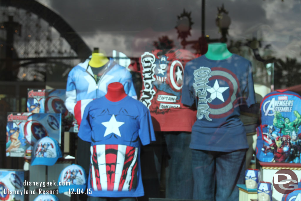 Avenger merchandise is front and center.