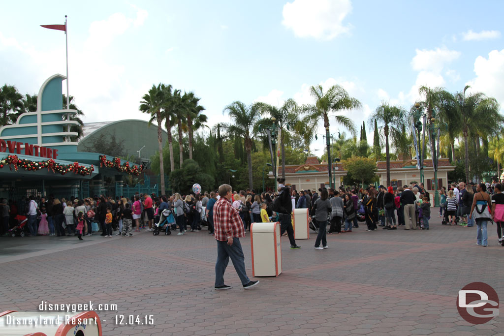 Hmm.. long lines to get into DCA..  Disneyland had none.