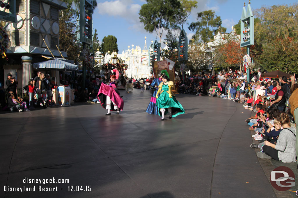 Crossing the parade route...