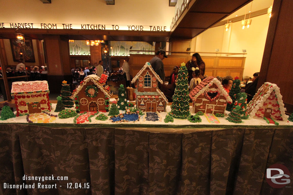 A gingerbread village at Storytellers Cafe