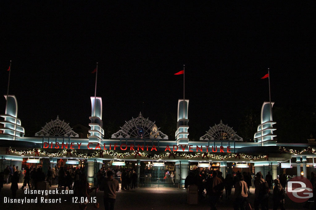 Arriving at Disney California Adventure.