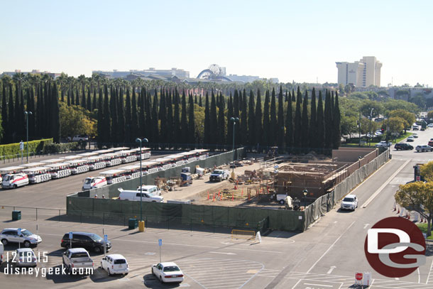 The tram/vehicle support facility is moving along in the Pinocchio lot.  