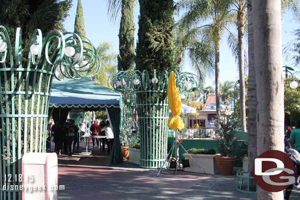 No line at security today.  But they really do need to look toward a permanent solution.  There is a random looking assortment of barriers, tents, and lights.