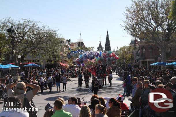 Main Street USA is ready for the 1pm Christmas Fantasy Parade