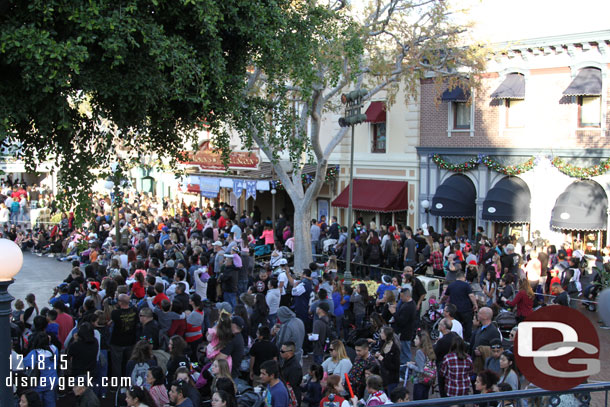 The 3:15pm parade was making its way through Town Square.  So traffic was bottled up.