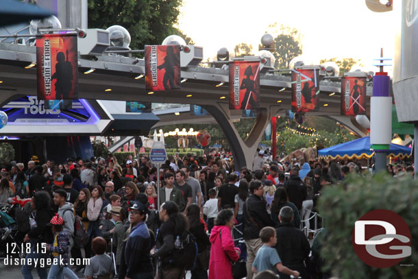 A check of Tomorrowland right before 5pm.