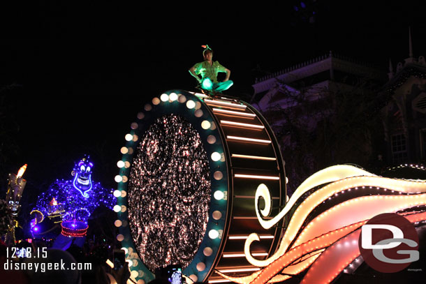 Arrived on Main Street as the intro for Paint the Night was playing so found a spot for the parade.