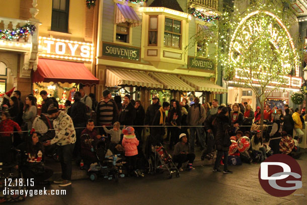 Guests waiting... not sure if they were waiting for the parade or fireworks.  I do not think they knew either.