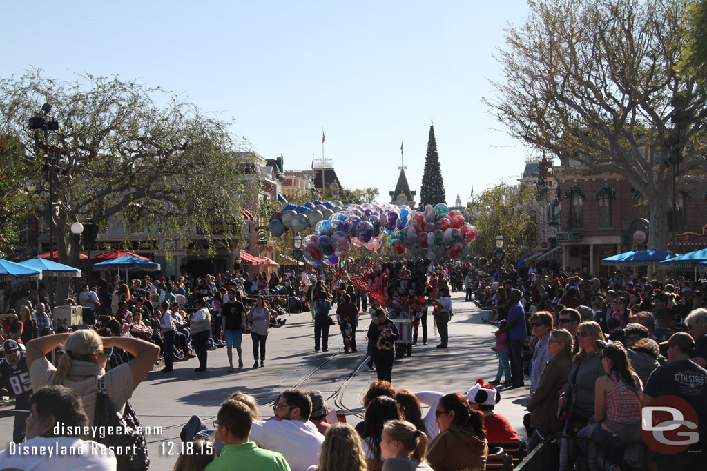 Main Street USA is ready for the 1pm Christmas Fantasy Parade