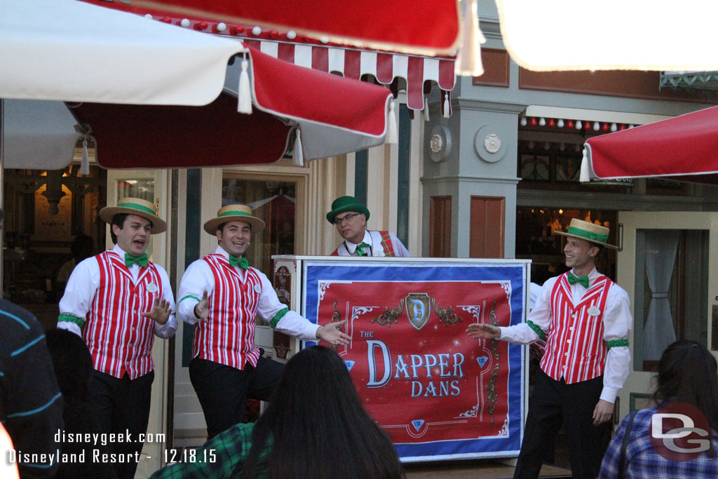 I heard the Dapper Dans so turned to Coke Corner and listened to their set.