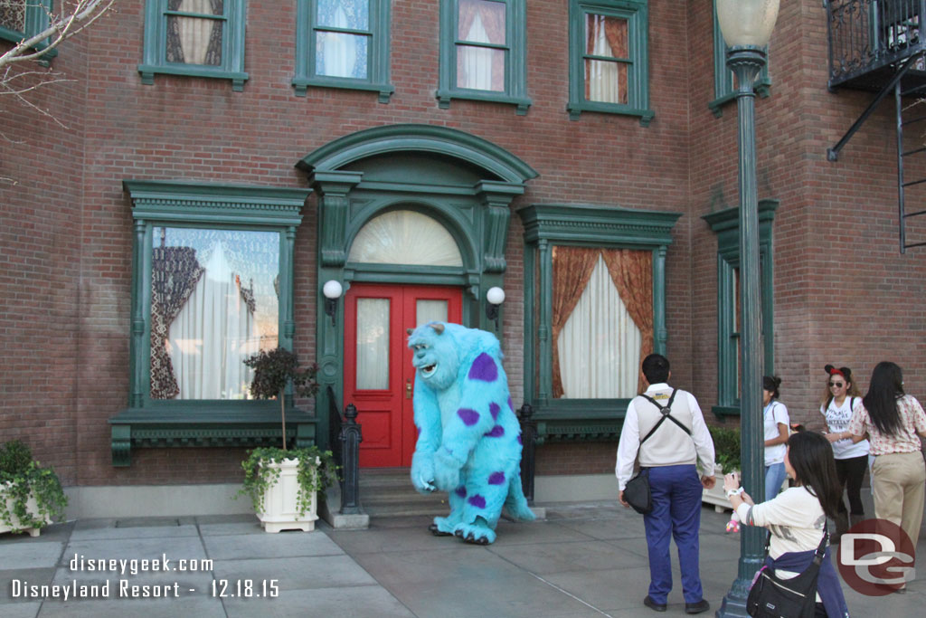 Sully was out for pictures even though the Monsters University props are gone.