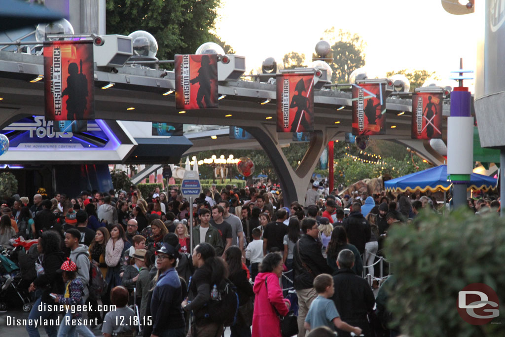 A check of Tomorrowland right before 5pm.