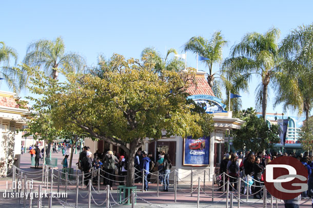 Healthy lines at the ticket booth today.