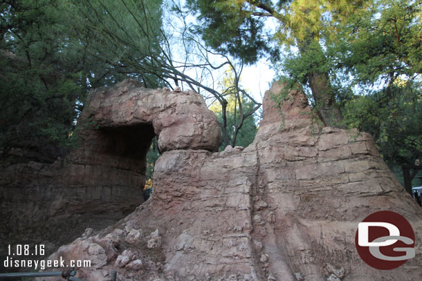 The old rock formations from the Mine Train attraction.