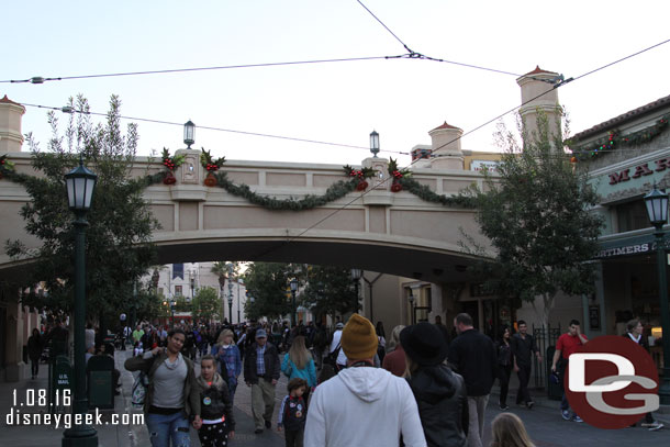 Buena Vista Street is still decorated.