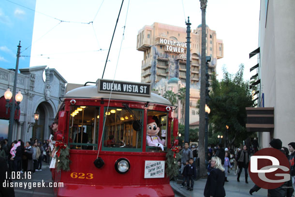 The Red Car News Boys & Mickey rolling by.