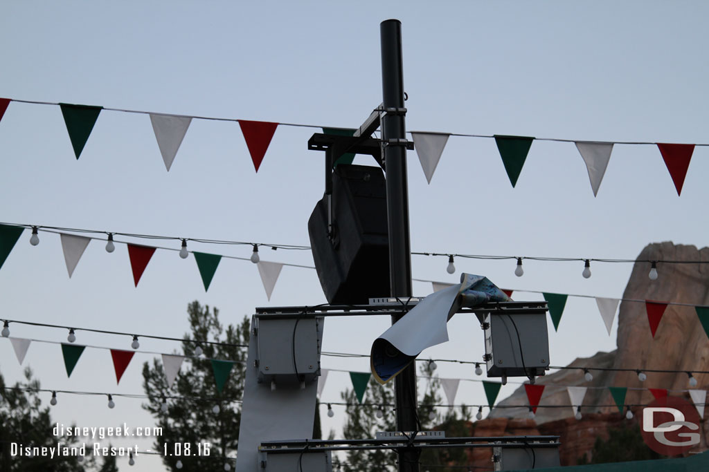 Some equipment/sensors on the light post with banners (I think these are relatively new)