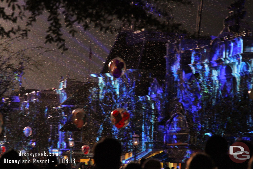 A look at the snow from Town Square during Let it Go.