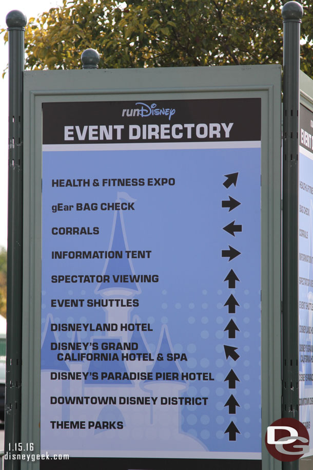 A directory sign as you approach the Downtown Disney entrance after crossing Magic Way.